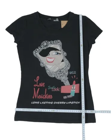 CAMISETA LOVE MOSCHINO MUJER NEGRO