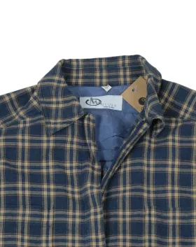 CAMISA MARELLA CUADROS UNISEX AZUL MARINO Y BEIGE