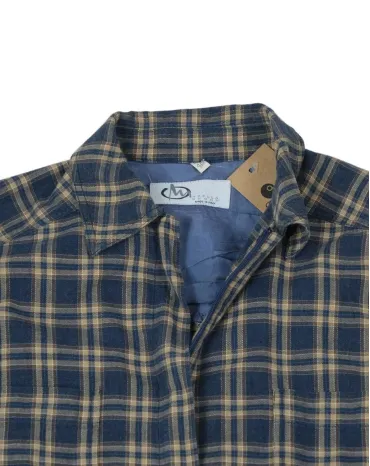 CAMISA MARELLA CUADROS UNISEX AZUL MARINO Y BEIGE
