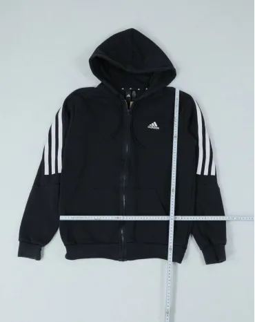 SUDADERA CON CREMALLERA ADIDAS UNISEX NEGRA
