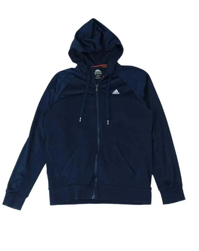 SUDADERA CON CREMALLERA Y CAPUCHA ADIDAS HOMBRE AZUL MARINO
