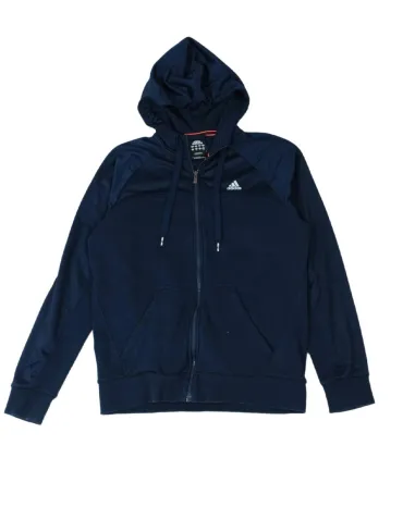 SUDADERA CON CREMALLERA Y CAPUCHA ADIDAS HOMBRE AZUL MARINO