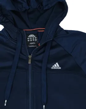 SUDADERA CON CREMALLERA Y CAPUCHA ADIDAS HOMBRE AZUL MARINO