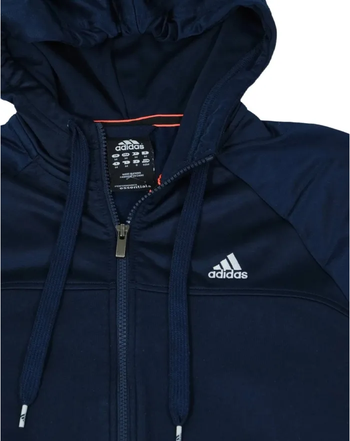 SUDADERA CON CREMALLERA Y CAPUCHA ADIDAS HOMBRE AZUL MARINO