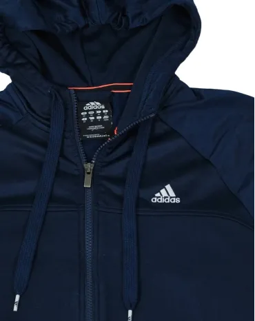 SUDADERA CON CREMALLERA Y CAPUCHA ADIDAS HOMBRE AZUL MARINO