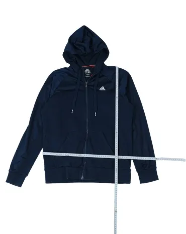 SUDADERA CON CREMALLERA Y CAPUCHA ADIDAS HOMBRE AZUL MARINO