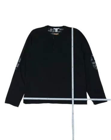CAMISETA HENLEY HOMBRE NEGRO