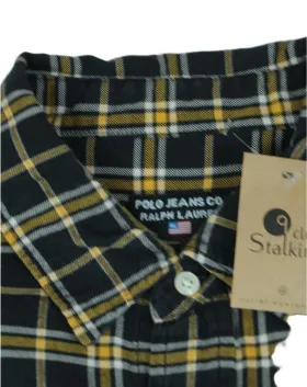 CAMISA POLO JEANS RALPH LAUREN DE CUADROS AZUL MARINO Y MOSTAZA