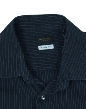 CAMISA VALENTINO SLIM  FIT HOMBRE AZUL MARINO