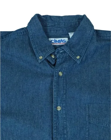 CAMISA CINTAS DENIM HOMBRE AZUL
