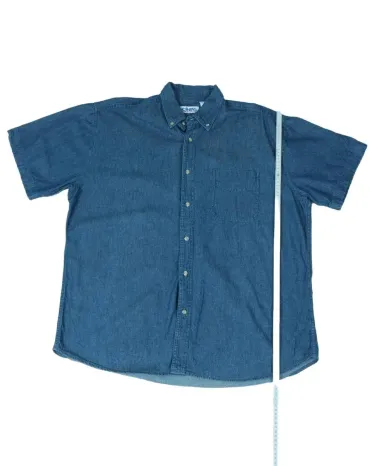 CAMISA CINTAS DENIM HOMBRE AZUL