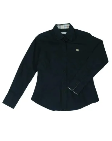 CAMISA BURBERRY DE BOTONES ENTALLADA MUJER NEGRO