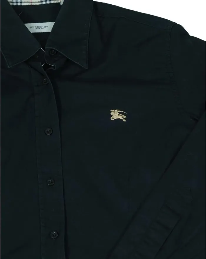 CAMISA BURBERRY DE BOTONES ENTALLADA MUJER NEGRO