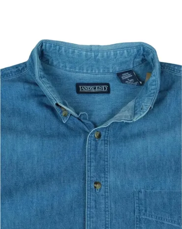 CAMISA LANDS END VAQUERA AZUL
