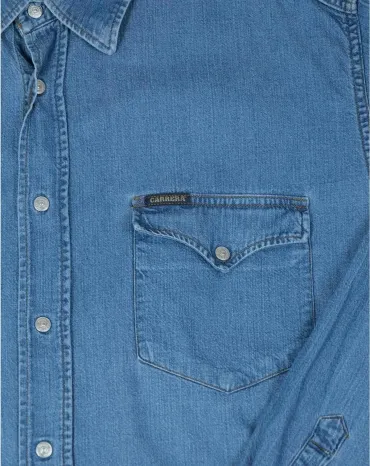 CAMISA VAQUERA CARRERA HOMBRE AZUL DENIM
