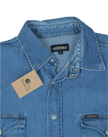 CAMISA VAQUERA CARRERA HOMBRE AZUL DENIM