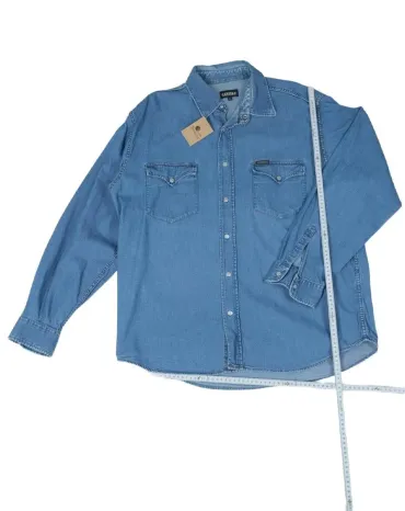 CAMISA VAQUERA CARRERA HOMBRE AZUL DENIM