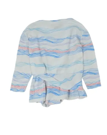 BLUSA CACHAREL MUJER BEIGE CON RAYAS AZUL Y ROSA