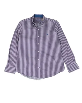 CAMISA HARMONT & BLAINE HOMBRE MALVA RAYAS BLANCAS