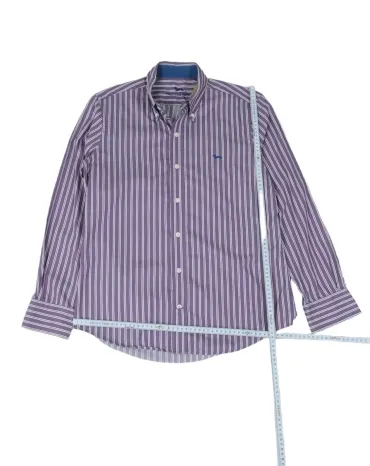 CAMISA HARMONT & BLAINE HOMBRE MALVA RAYAS BLANCAS