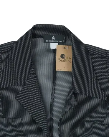 BLAZER CORTO ROCCOBAROCCO MUJER NEGRO RAYADO