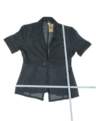 BLAZER CORTO ROCCOBAROCCO MUJER NEGRO RAYADO