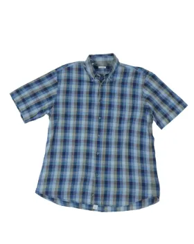 CAMISA CACHAREL MANGA CORTA HOMBRE AZUL Y BEIGE