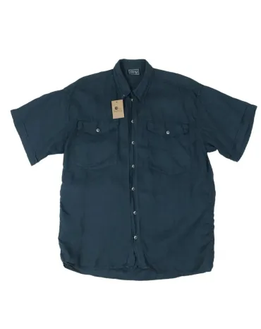 CAMISA VERSACE MANGA CORTA HOMBRE AZUL MARINO