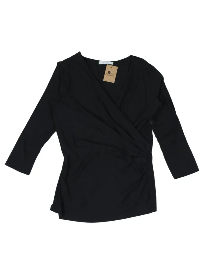 BLUSA CRUZADA MAXMARA MUJER NEGRO