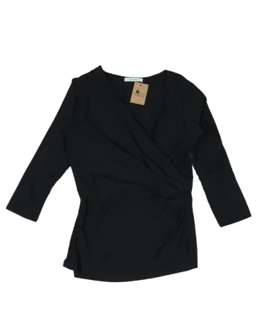 BLUSA CRUZADA MAXMARA MUJER NEGRO