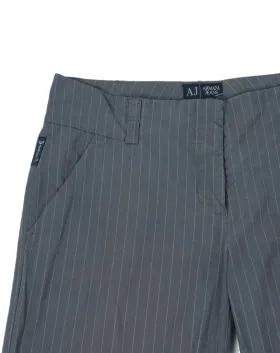 PANTALÓN ARMANI JEANS MUJER GRIS CON RAYAS BLANCAS