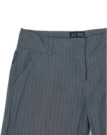 PANTALÓN ARMANI JEANS MUJER GRIS CON RAYAS BLANCAS
