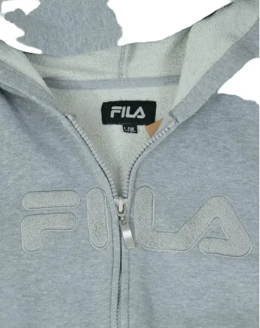SUDADERA CON CAPUCHA FILA UNISEX GRIS CLARO