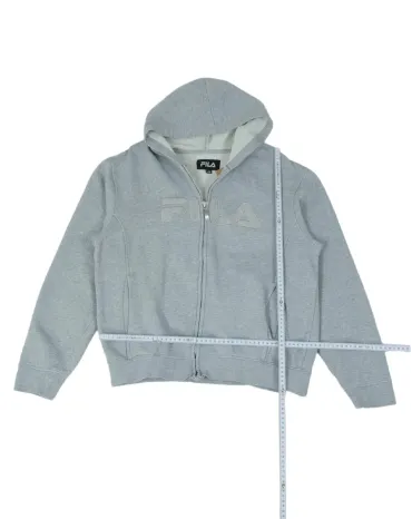 SUDADERA CON CAPUCHA FILA UNISEX GRIS CLARO
