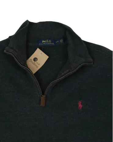JERSEY CUELLO ALTO CON CREMALLERA POLO RALPH LAUREN HOMBRE GRIS ANTRACITA