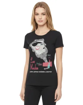 CAMISETA LOVE MOSCHINO MUJER NEGRO
