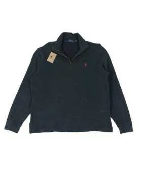 SUDADERA CUELLO CREMALLERA POLO RALPH LAUREN HOMBRE GRIS OSCURO