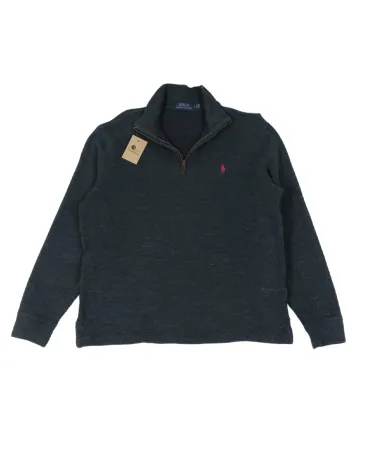 SUDADERA CUELLO CREMALLERA POLO RALPH LAUREN HOMBRE GRIS OSCURO