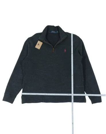 SUDADERA CUELLO CREMALLERA POLO RALPH LAUREN HOMBRE GRIS OSCURO