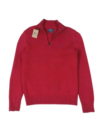 JERSEY CUELLO ALTO CON CREMALLERA POLO RALPH LAUREN HOMBRE ROJO