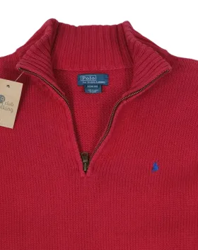 JERSEY CUELLO ALTO CON CREMALLERA POLO RALPH LAUREN HOMBRE ROJO