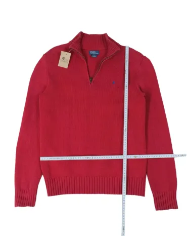 JERSEY CUELLO ALTO CON CREMALLERA POLO RALPH LAUREN HOMBRE ROJO