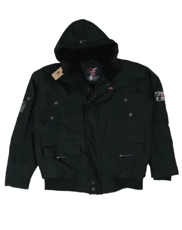 CAZADORA CON CAPUCHA GEOGRAPHICAL NORWAY HOMBRE NEGRO