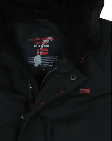 CAZADORA CON CAPUCHA GEOGRAPHICAL NORWAY HOMBRE NEGRO