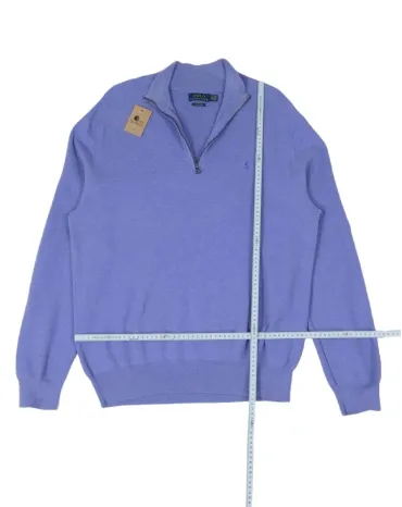 JERSEY MEDIA CREMALLERA POLO RALPH LAUREN HOMBRE LILA