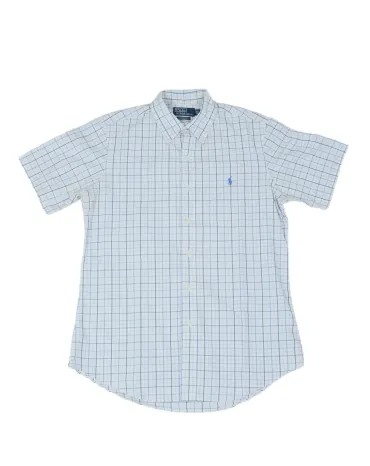 CAMISA POLO RALPH LAUREN HOMBRE BLANCO CON CUADROS AZULES