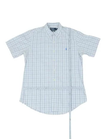 CAMISA POLO RALPH LAUREN HOMBRE BLANCO CON CUADROS AZULES