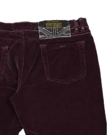 PANTALÓN PANA MUJER BURDEOS