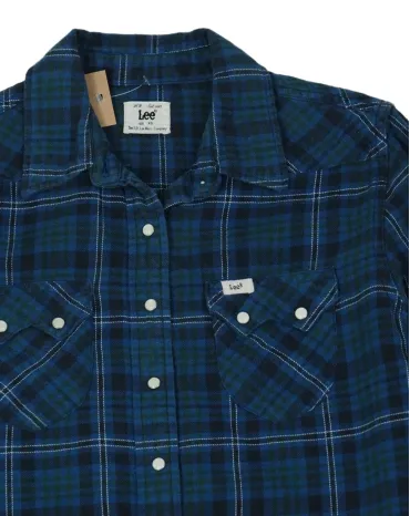 CAMISA DE CUADROS LEE HOMBRE AZUL Y VERDE