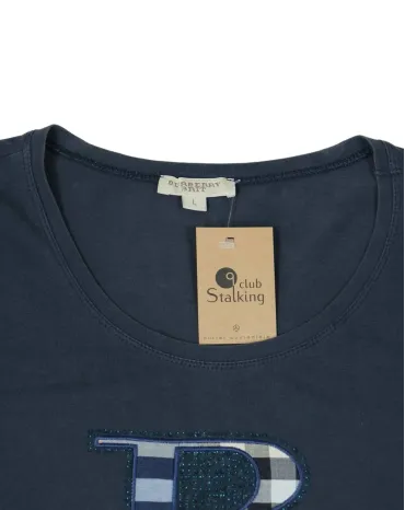 CAMISETA MANGA CORTA BURBERRY MUJER AZUL MARINO